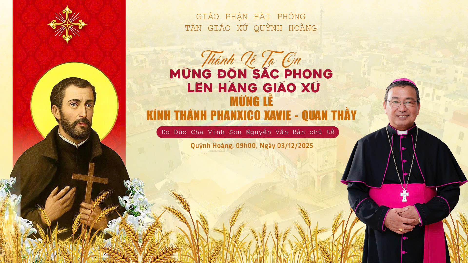 Trực tuyến: Tân giáo xứ Quỳnh Hoàng-Thánh lễ tạ ơn và nhận sắc phong lên hàng giáo xứ |03-12-2025|